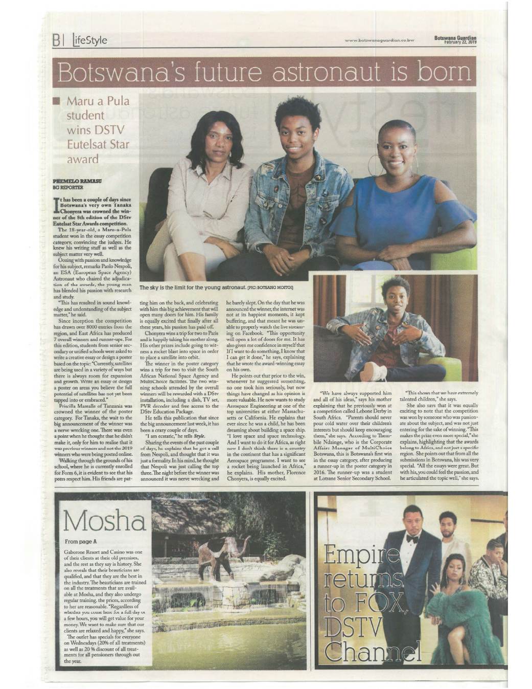 Botswana's Future Astronaut is Born - page 1