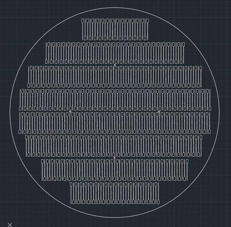 AutoCAD mask template for diamond electrode needles