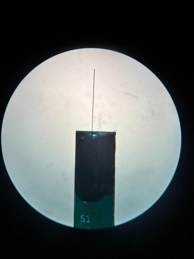 Boron doped diamond electrode needles
