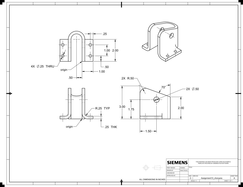 CAD drawing: bracket