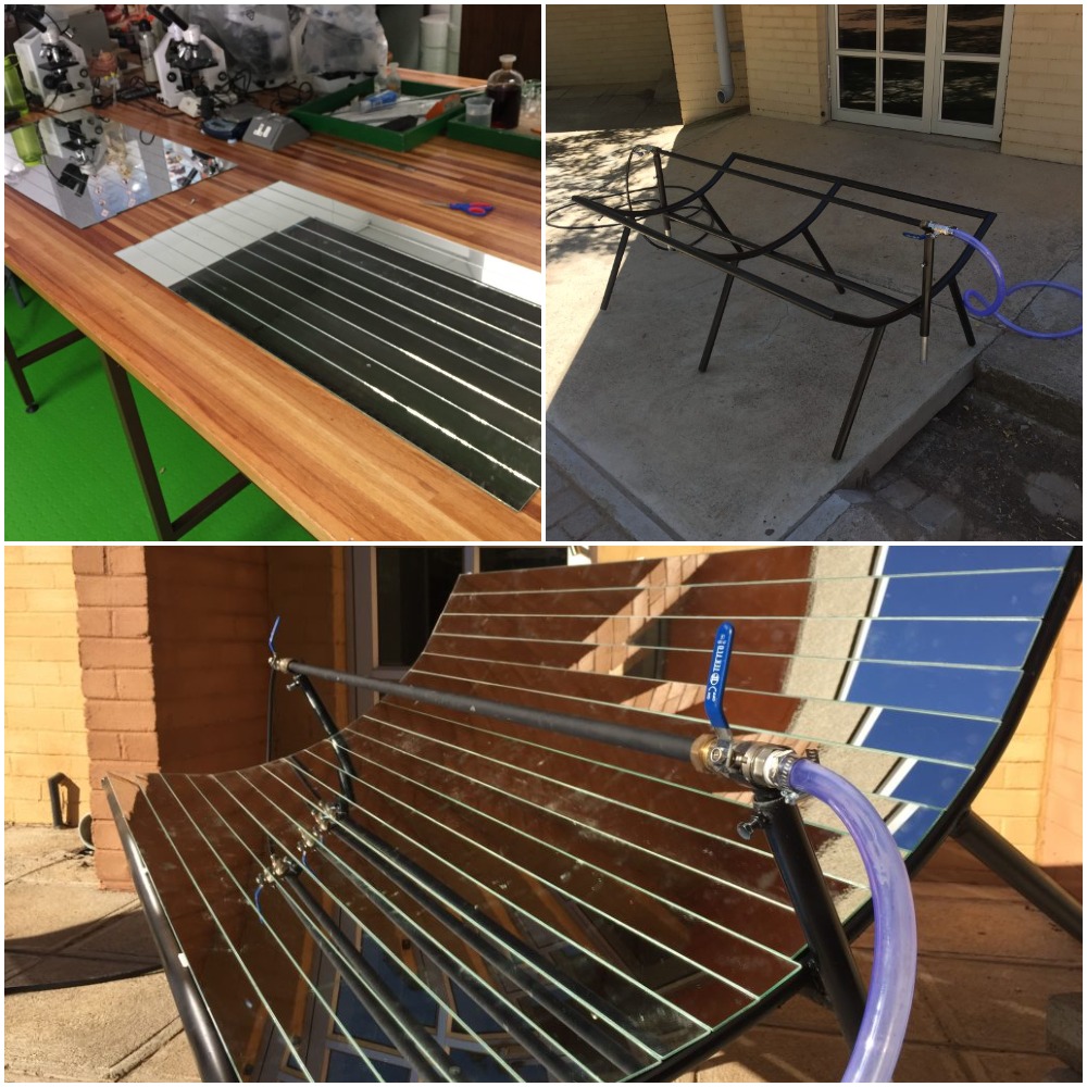 Parabolic solar array collage